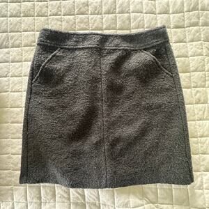 S Oliver Skirt Womens 8 Gray Wool Blend Mini Textured Knit Minimalist Academia
